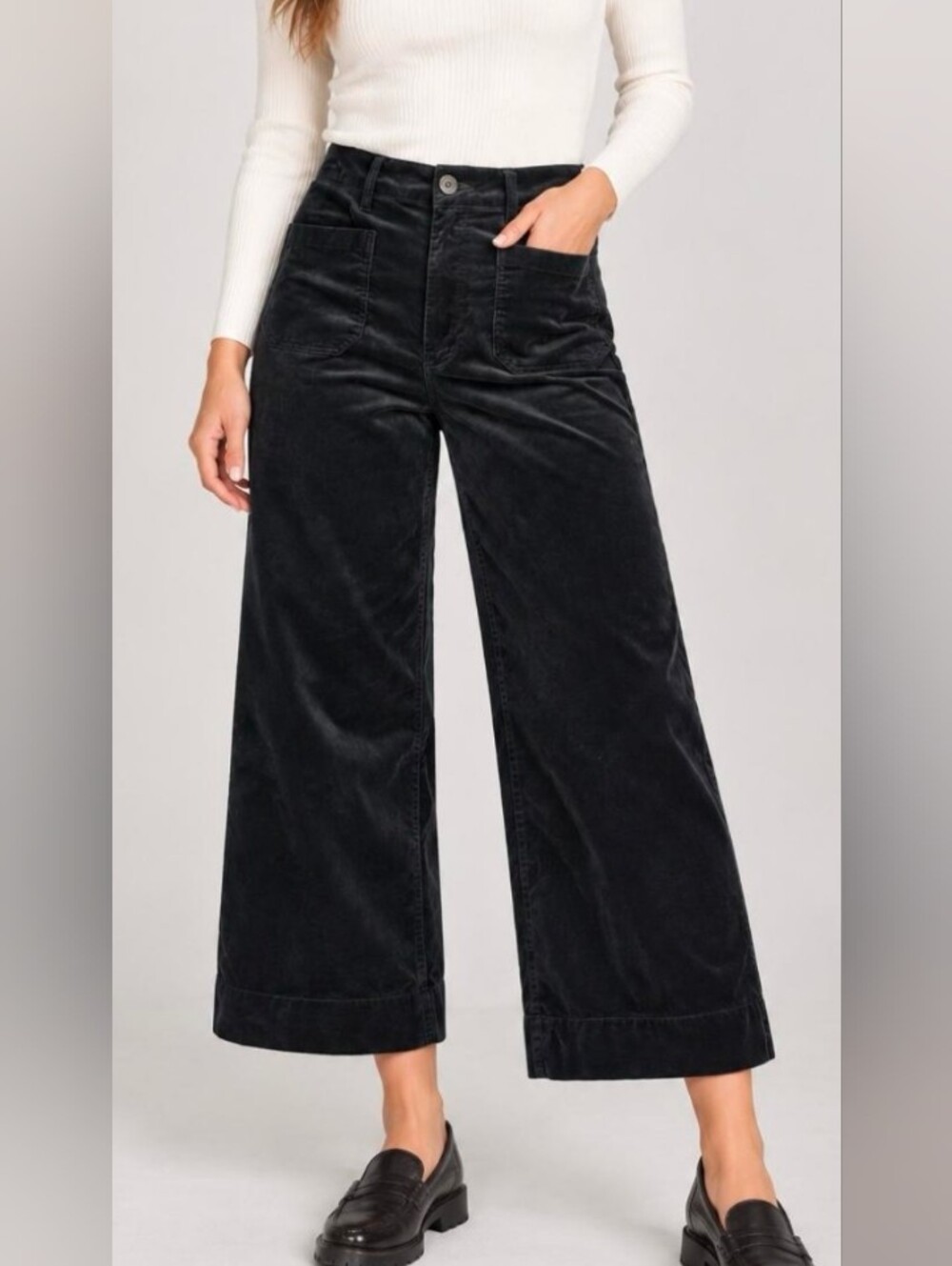 Anthropologie Maeve Colette Pant Black Corduroy Preppy